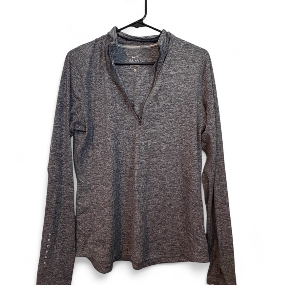 Nike Heather Gray Quarter-Zip Pullover